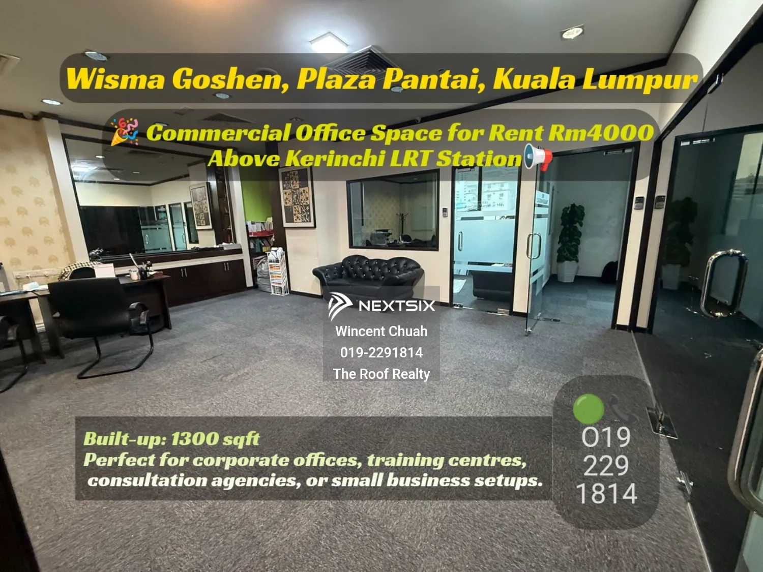Office For Rent in Kampung Kerinchi (Bangsar South) Kuala Lumpur