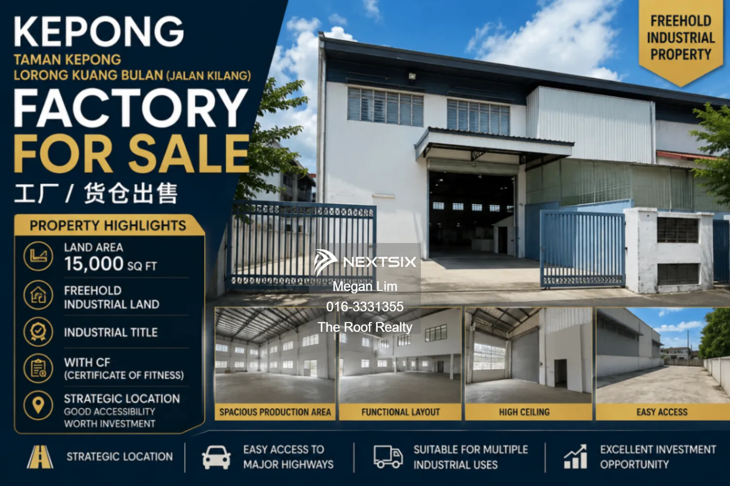 Detached Factory For Sale in Kepong Kuala Lumpur