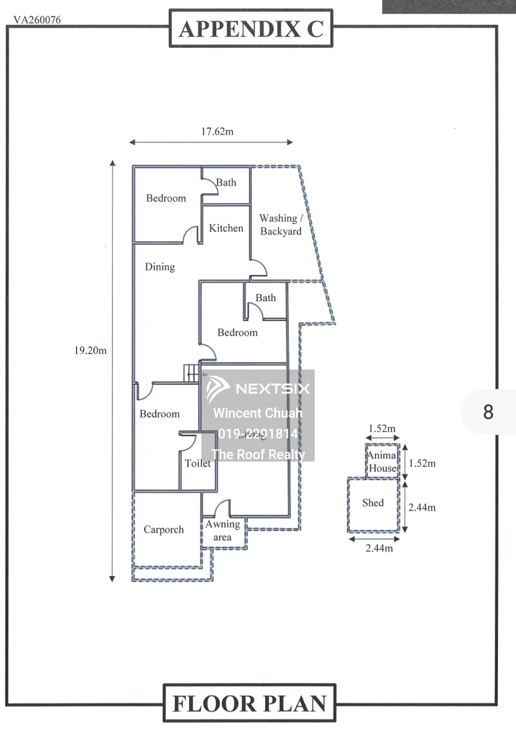 1-sty Terrace/Link House floor plan - Image 1