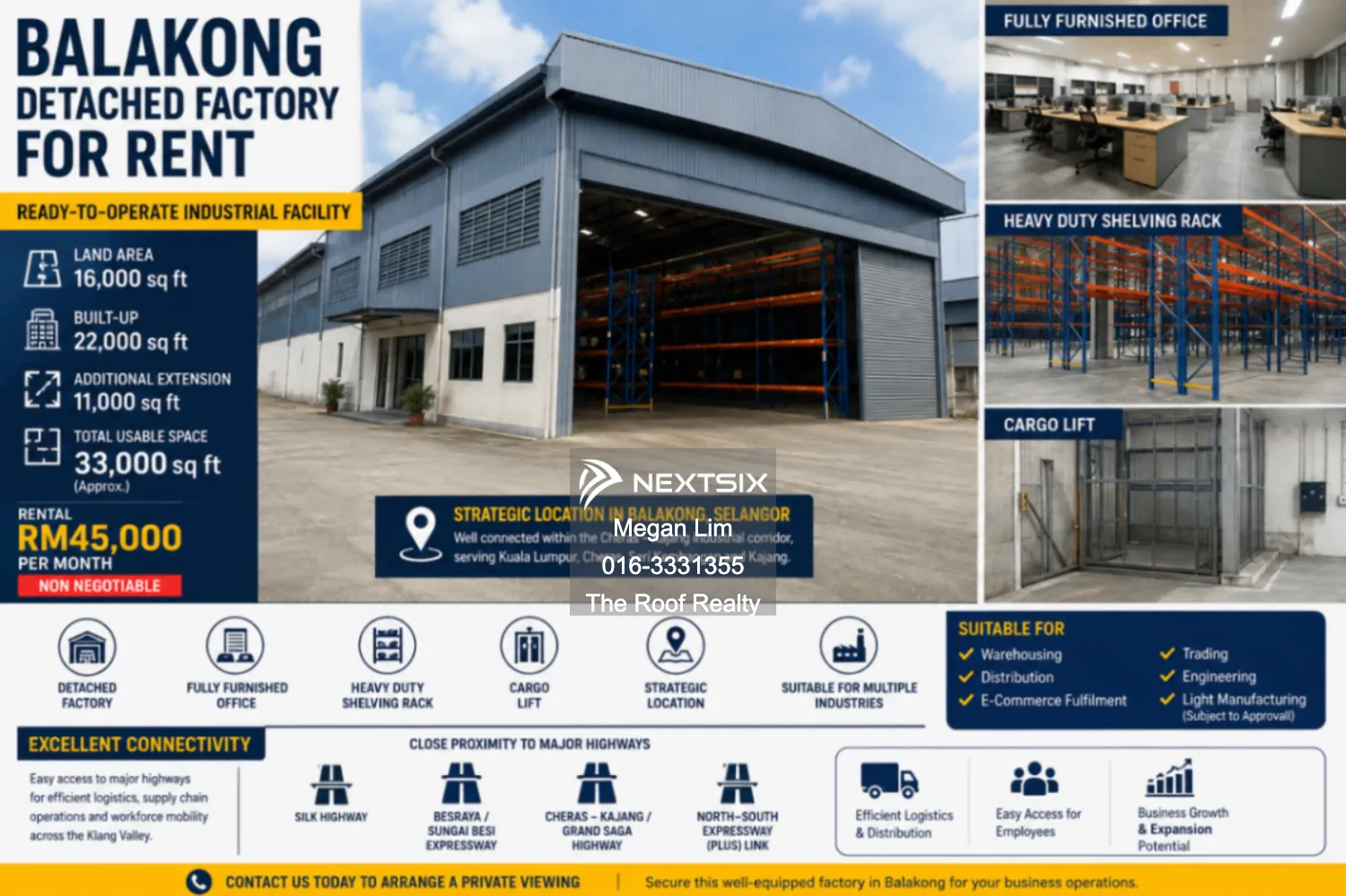 Detached Factory For Rent in Balakong Selangor