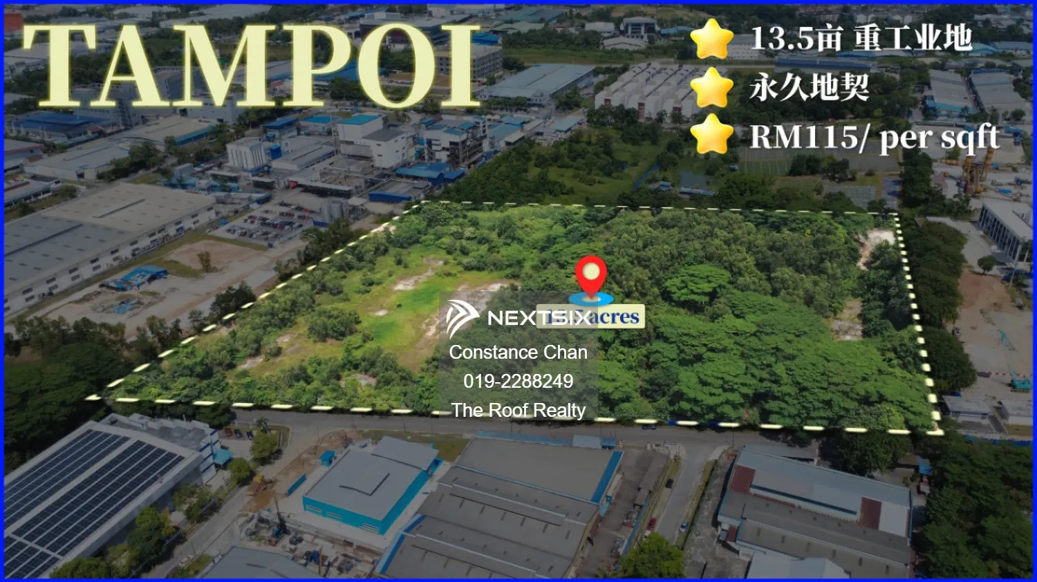 Industrial Land for sale in Tampoi Heavy Industrial Land, Tampoi, Johor – RM67,626,900, listed by Constance Chan
