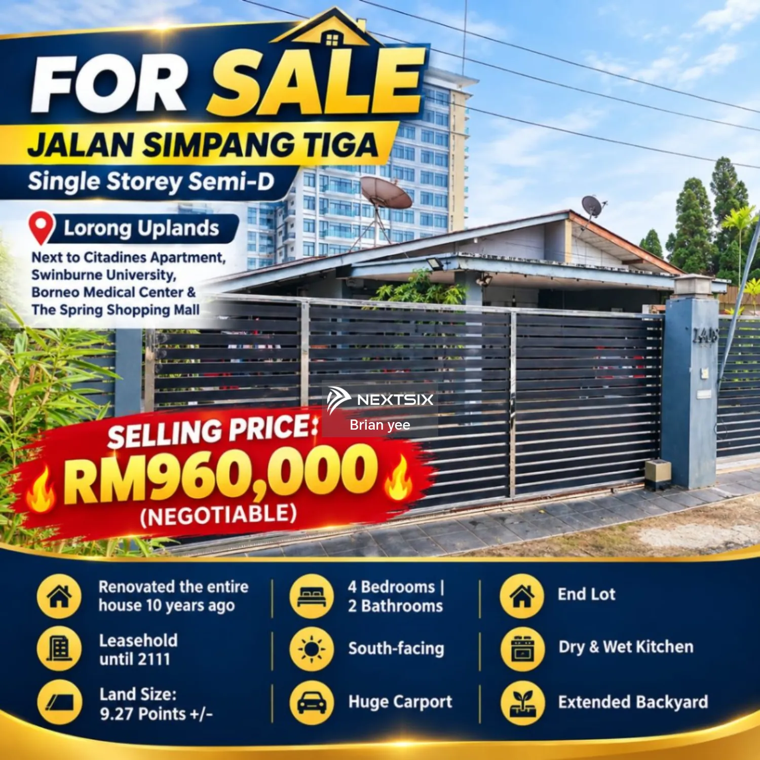 Semi-detached House For Sale in Kuching Sarawak